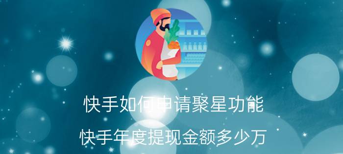 快手如何申请聚星功能 快手年度提现金额多少万？